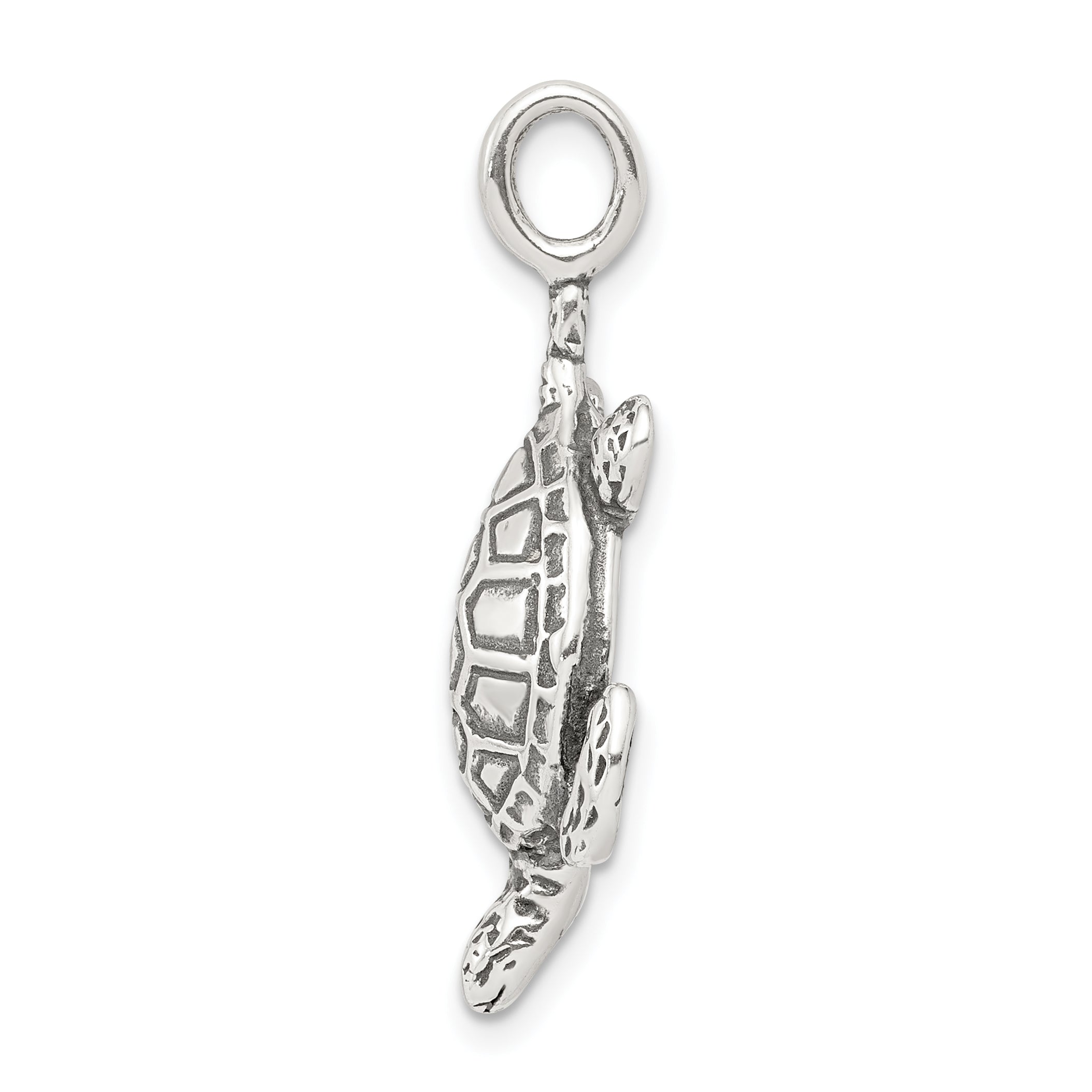 Sterling Silver 925 Antiqued Sea Turtle Pendant for Men by Sophia Jewelers