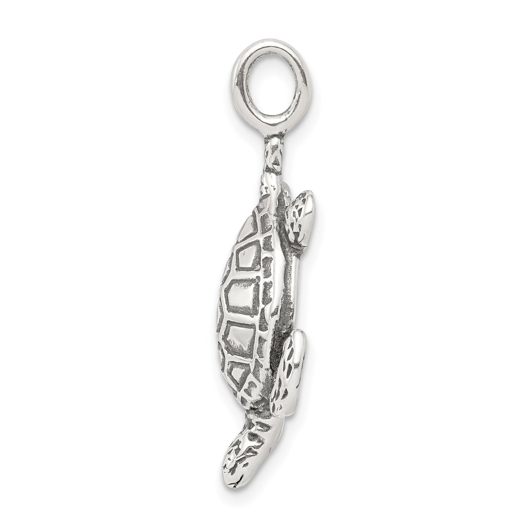 Sterling Silver 925 Antiqued Sea Turtle Pendant for Men by Sophia Jewelers