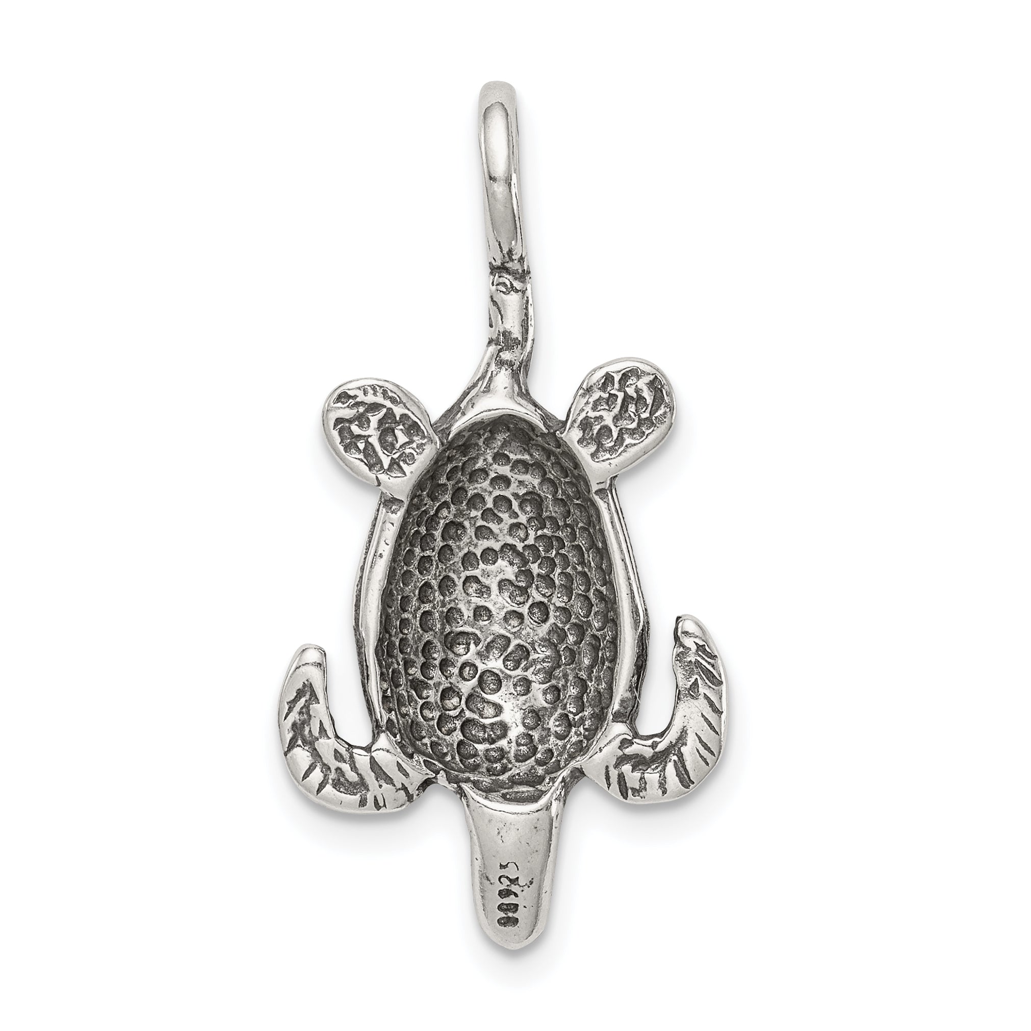 Sterling Silver 925 Antiqued Sea Turtle Pendant for Men by Sophia Jewelers