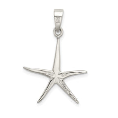Polished 925 Sterling Silver Starfish Pendant for Men Elegant Charm