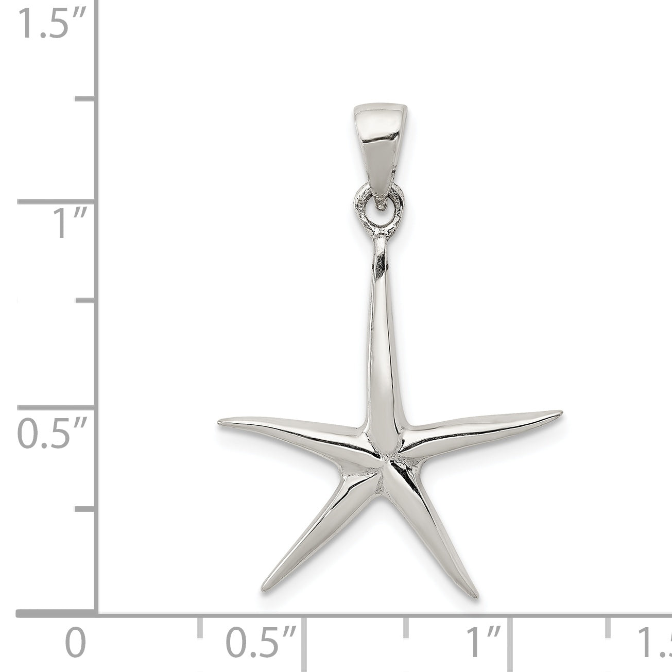 Polished 925 Sterling Silver Starfish Pendant for Men Elegant Charm