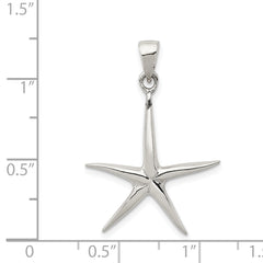 Polished 925 Sterling Silver Starfish Pendant for Men Elegant Charm