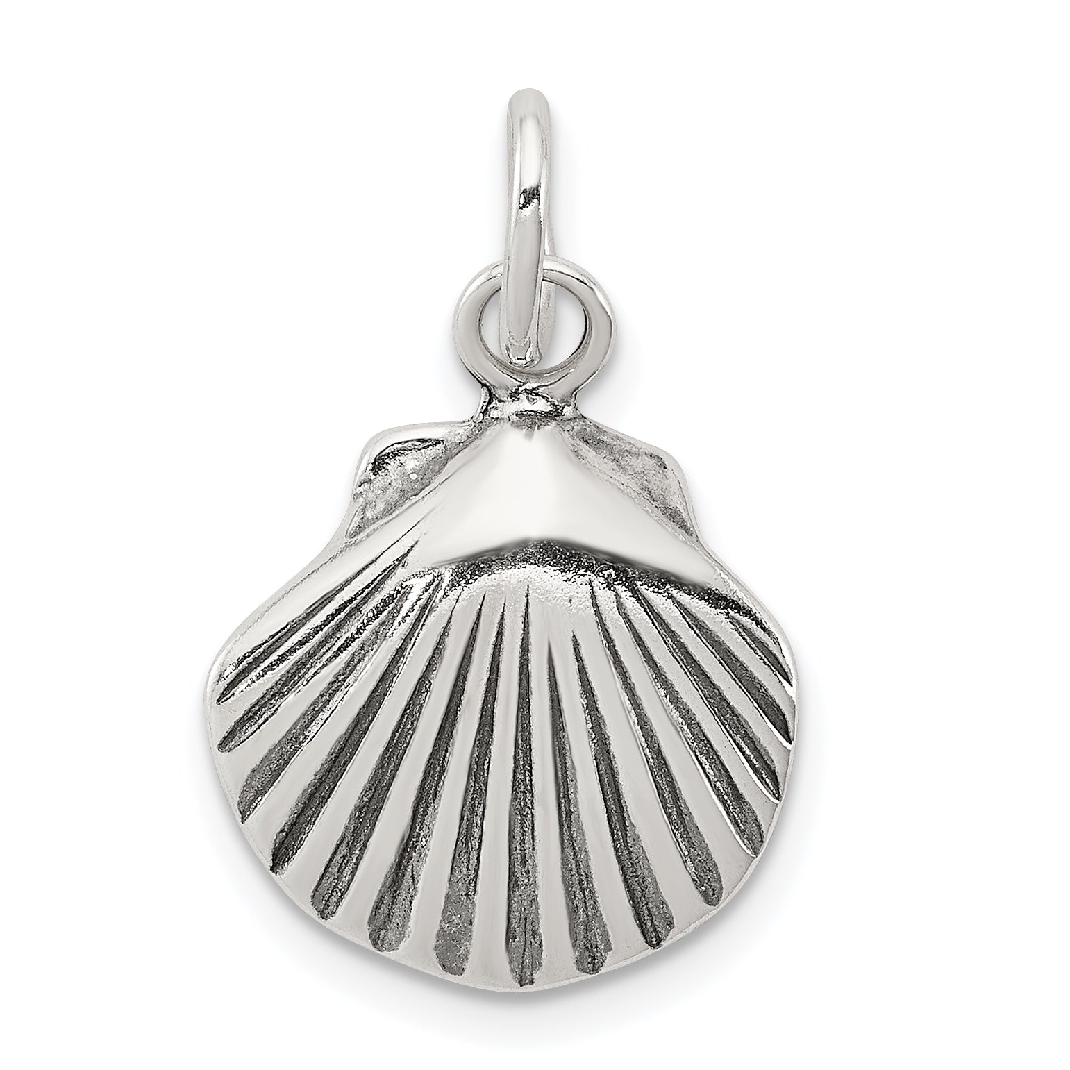Sterling Silver Antiqued Sea Shell Charm Main image