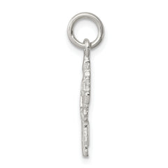Sterling Silver 925 Polished Dove Cross Charm with Anti-Tarnish Finish