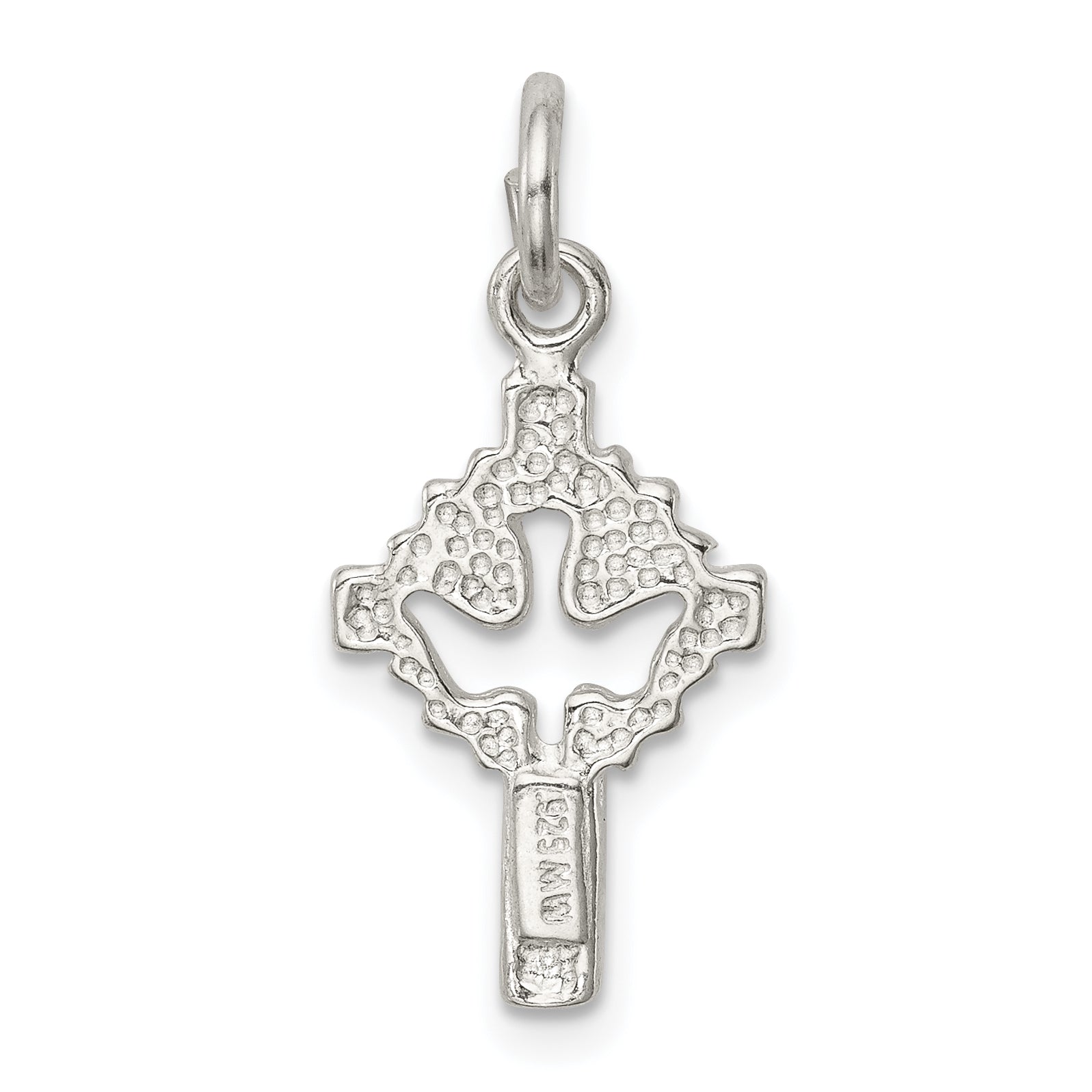 Dove Cross Charm in Sterling Silver
