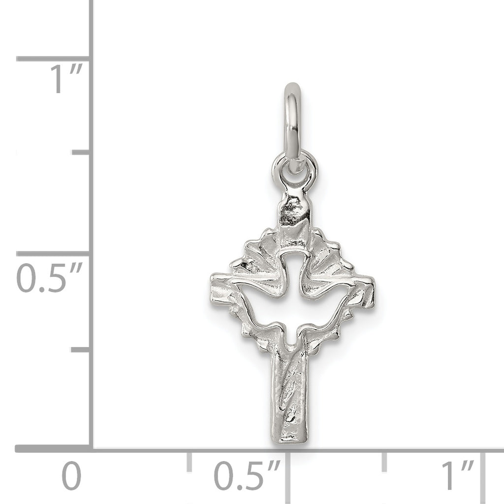 Dove Cross Charm in Sterling Silver