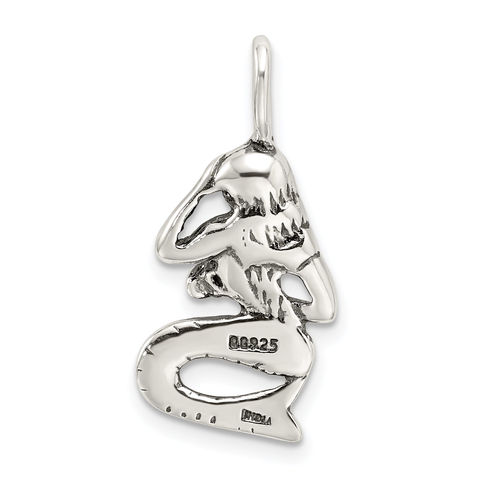 Sterling Silver 925 Antiqued Mermaid Pendant Vintage Inspired Jewelry