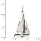 Sterling Silver 925 Sailboat Charm with Antiqued Finish for Men