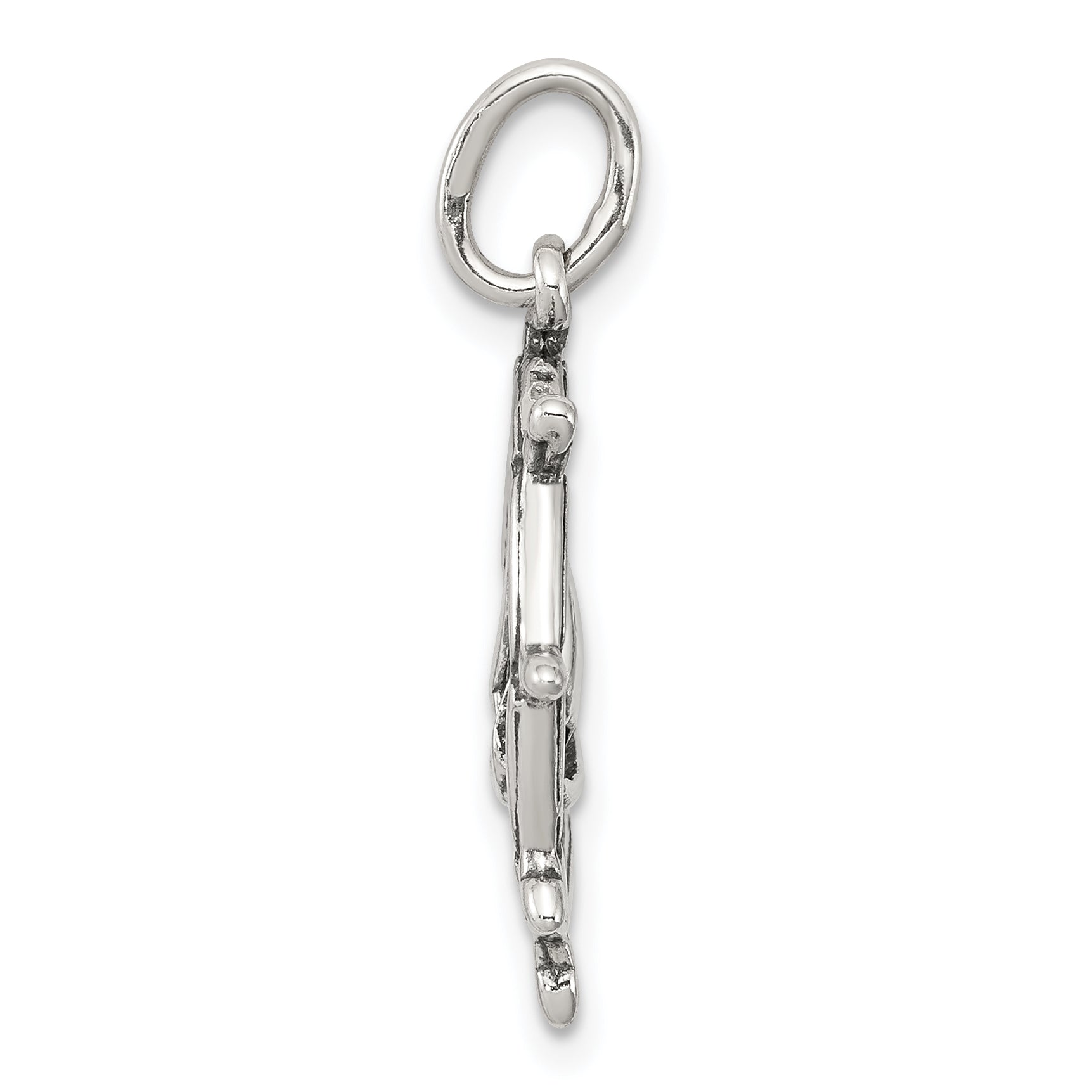 Sterling Silver 925 Men's Antiqued Sailboat Charm Pendant Secondary image