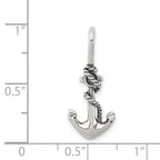 Sterling Silver 925 Anchor Rope Pendant with Antique Finish Vintage Charm
