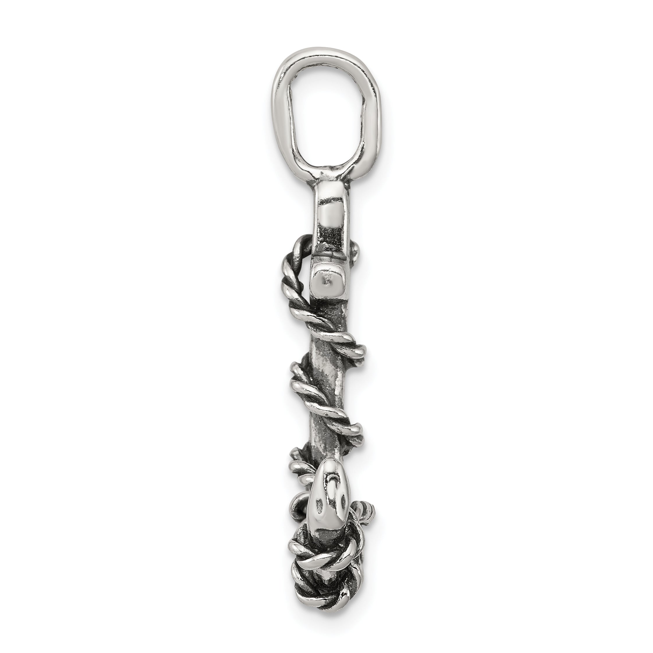 Sophia Jewelers Sterling Silver 925 Men's Antiqued Anchor Pendant Secondary image
