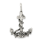 Sophia Jewelers Sterling Silver 925 Men's Antiqued Anchor Pendant