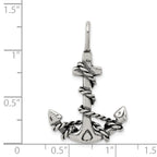 Sophia Jewelers Sterling Silver 925 Men's Antiqued Anchor Pendant
