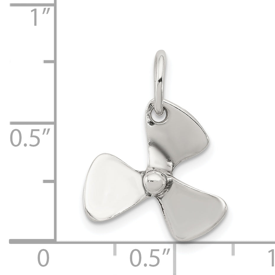 Sterling Silver 925 Polished Boat Propeller Charm for Men