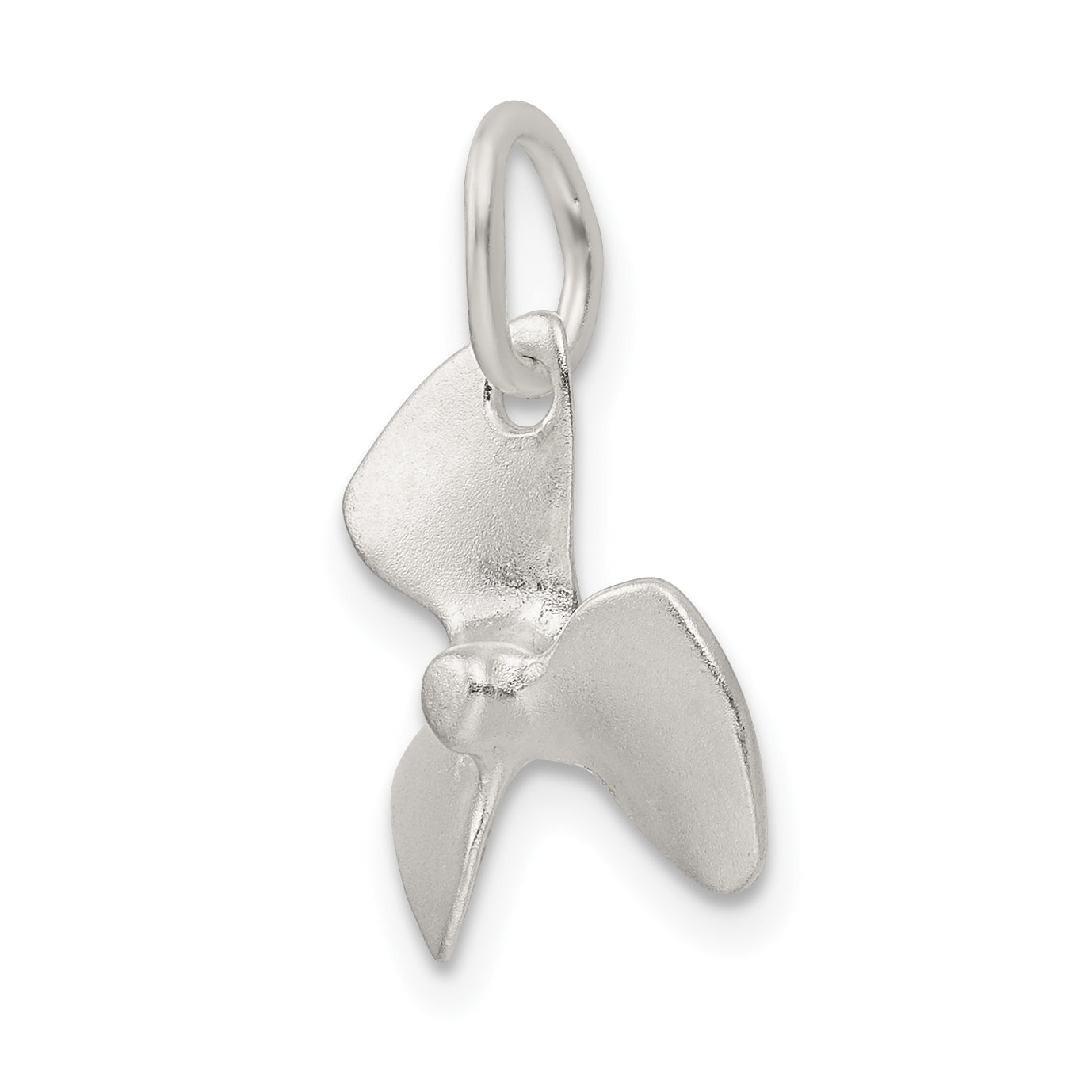 Sterling Silver 925 Polished Propeller Charm with Anti-Tarnish Finish