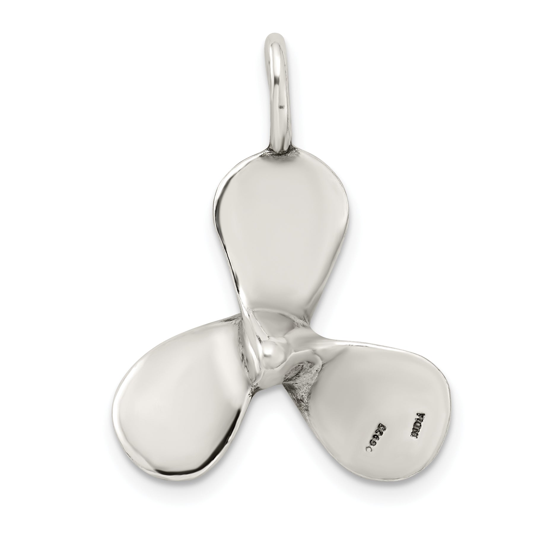 Sterling Silver 925 Men's Boat Propeller Charm Polished Finish