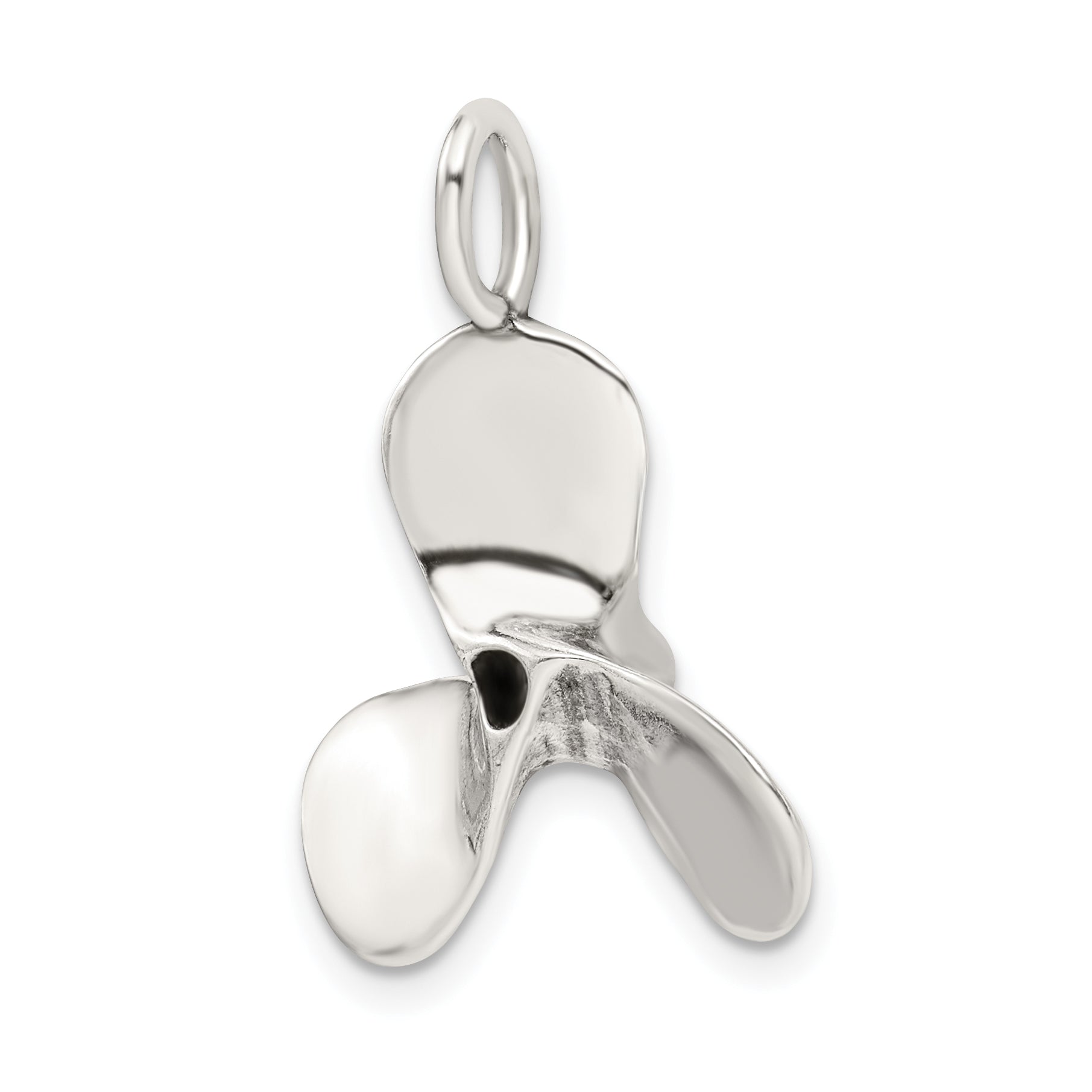 Sterling Silver 925 Men's Boat Propeller Charm Polished Finish