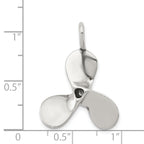 Sterling Silver 925 Men's Boat Propeller Charm Polished Finish