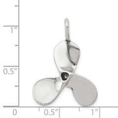 Sterling Silver 925 Men's Boat Propeller Charm Polished Finish