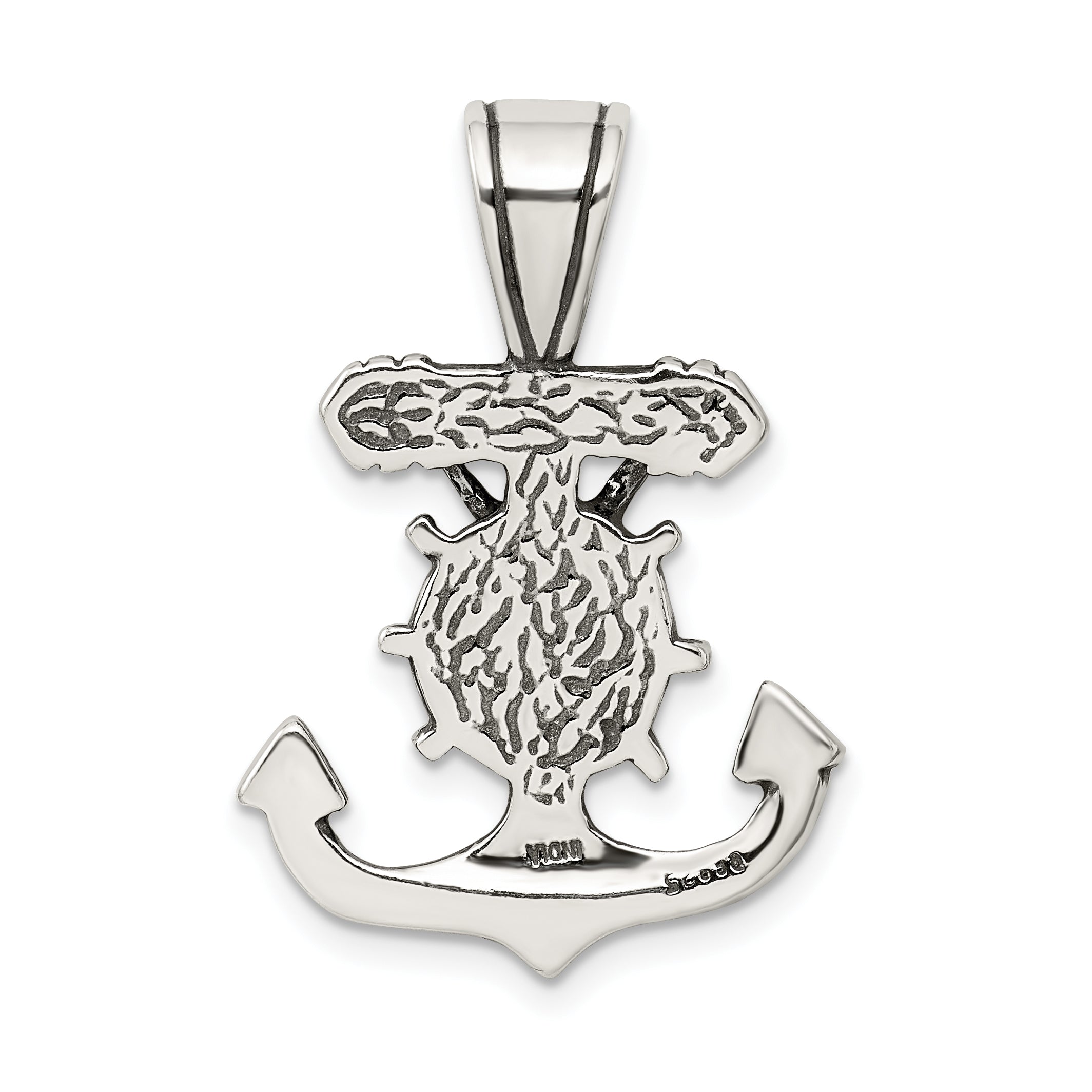 Sterling Silver 925 Antiqued Mariner's Crucifix Pendant Polished Solid