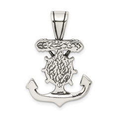Sterling Silver 925 Antiqued Mariner's Crucifix Pendant Polished Solid