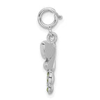 Sophia Jewelers Sterling Silver Dragonfly Charm with Green CZ Enamel Finish