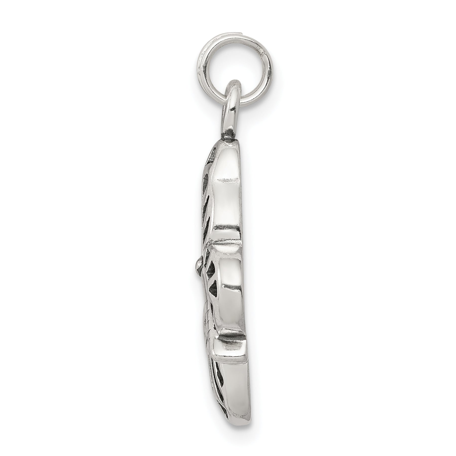 Antique 925 Sterling Silver Butterfly Charm Pendant Vintage Elegance Secondary image