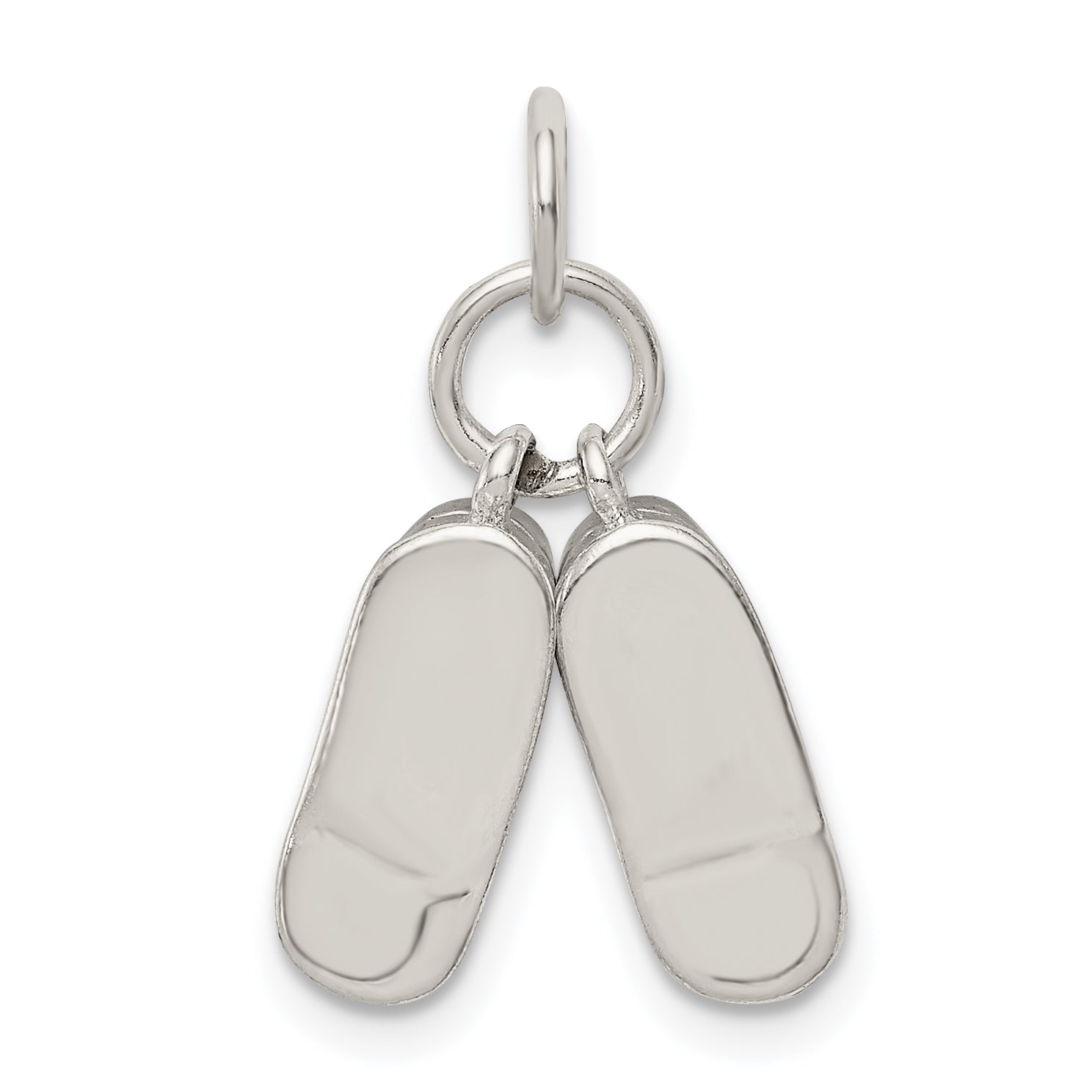 Sterling Silver 925 Baby Shoes Charm with Polished Anti-Tarnish Finish