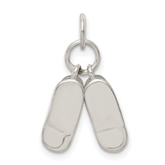 Sterling Silver 925 Baby Shoes Charm with Polished Anti-Tarnish Finish
