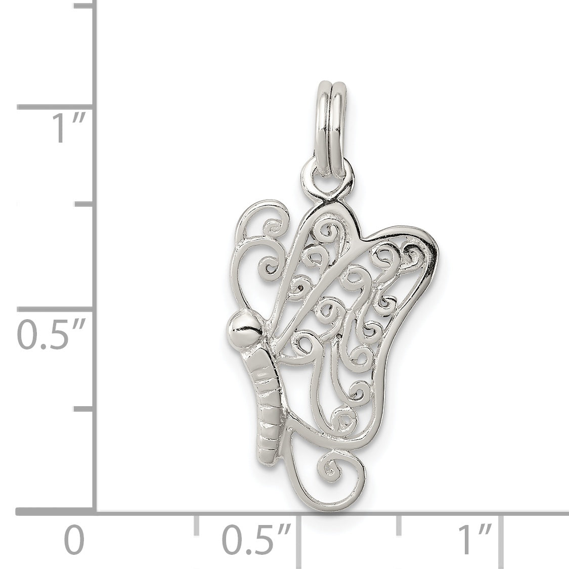 Sterling Silver 925 Butterfly Charm with Anti-Tarnish Hollow Design