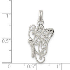 Sterling Silver 925 Butterfly Charm with Anti-Tarnish Hollow Design
