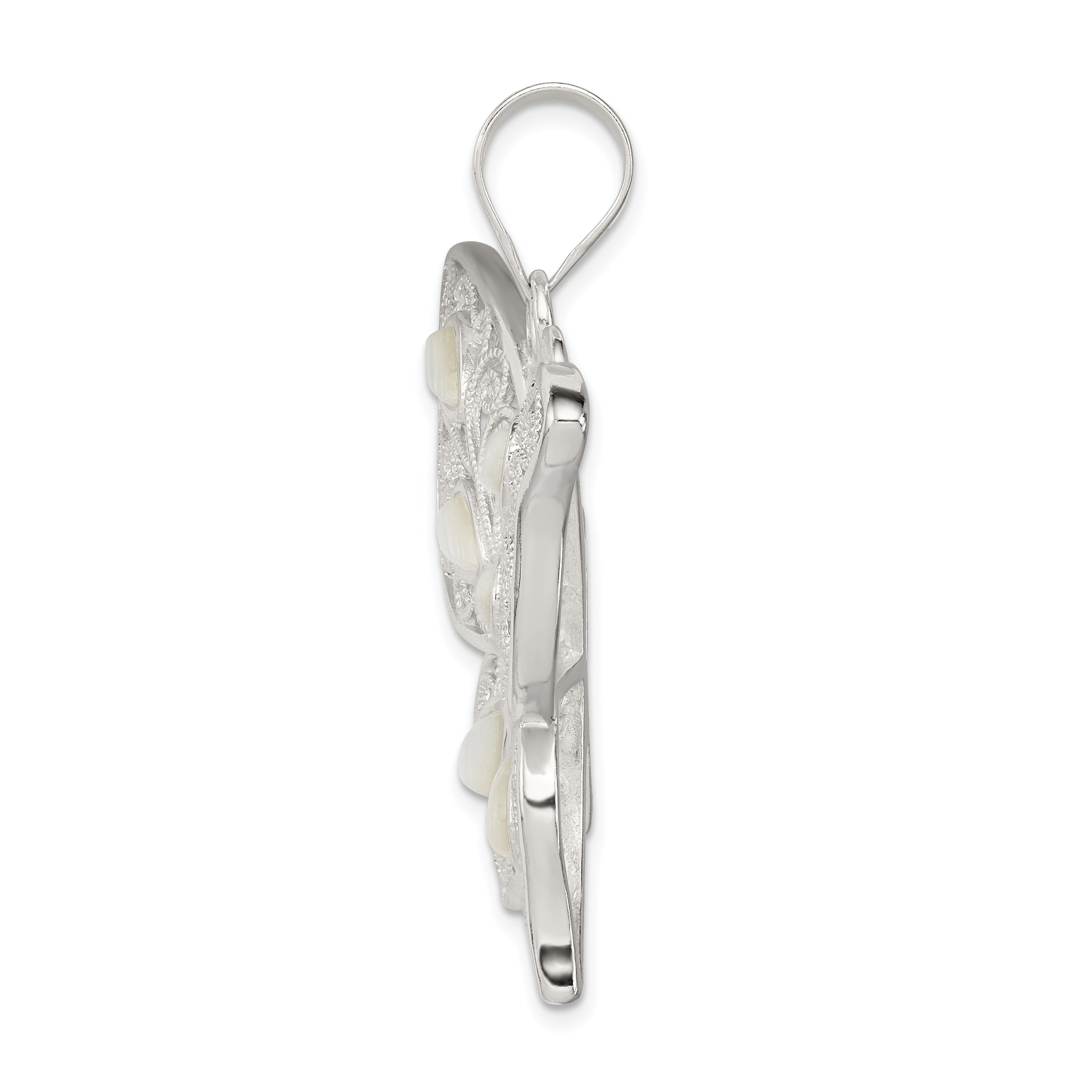 Sterling Silver Mother of Pearl Butterfly Pendant with Filigree Detailing Secondary image