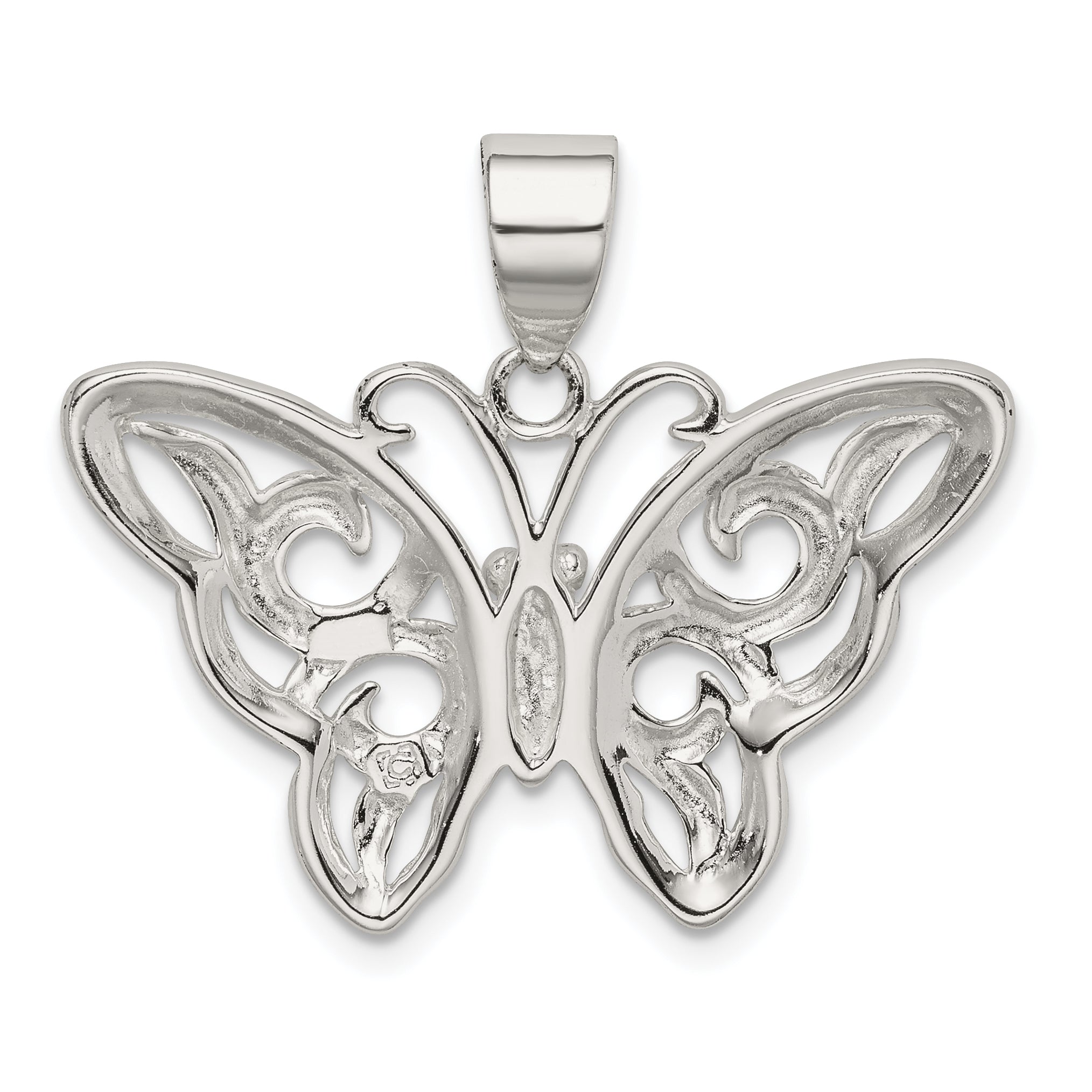 Sterling Silver 925 Butterfly Pendant with Anti-Tarnish Elegant Design