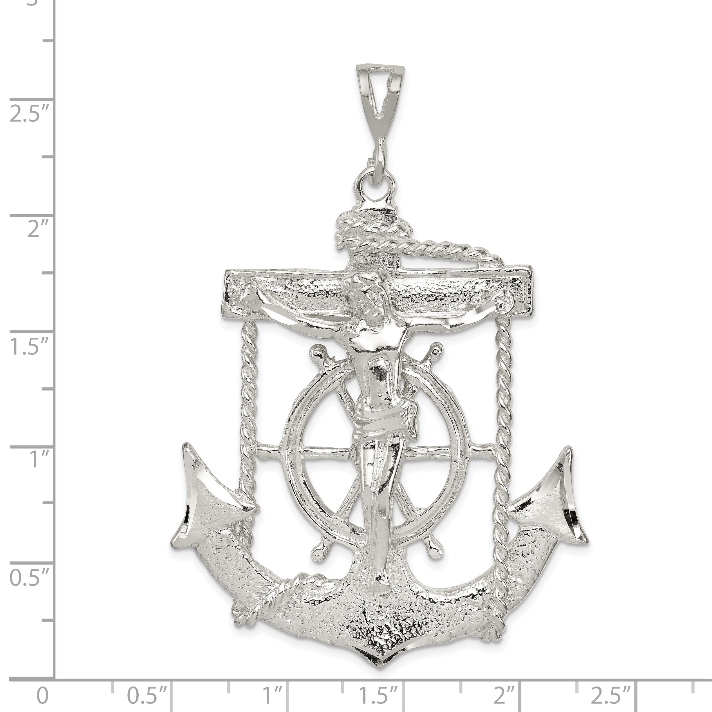 Sterling Silver 925 Mariner Cross Pendant Polished Anti-Tarnish Solid
