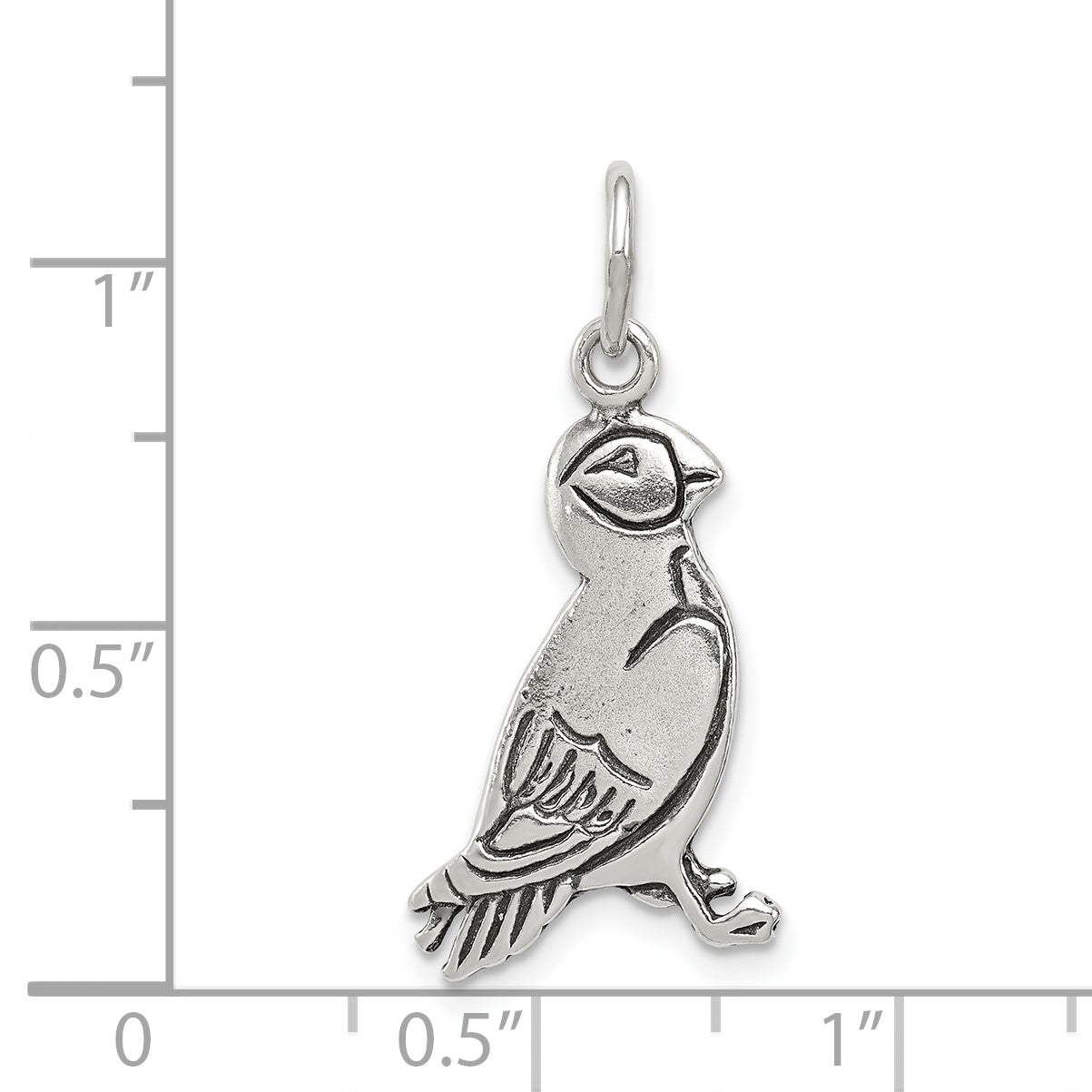 Sophia Jewelers Sterling Silver Puffin Charm with Antiqued Finish