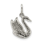Sterling Silver 925 Swan Charm Pendant Elegant Vintage Design