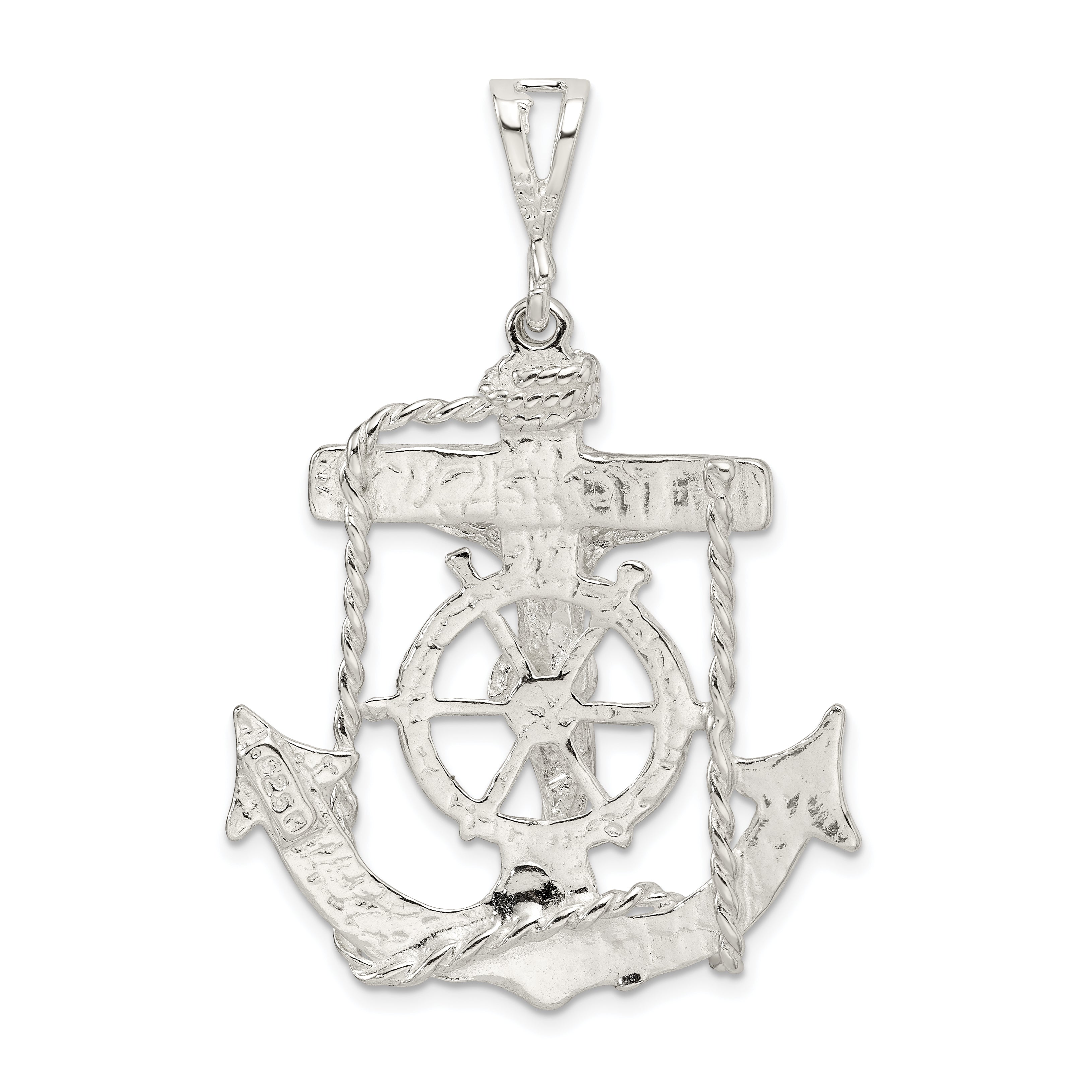 Sterling Silver 925 Mariner Cross Pendant with Polished Finish and Anti-Tarnish Coating