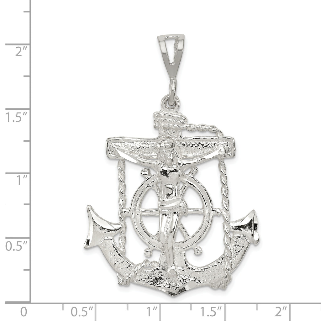 Sterling Silver 925 Mariner Cross Pendant with Polished Finish and Anti-Tarnish Coating