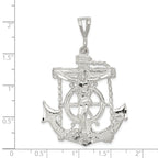 Sterling Silver 925 Mariner Cross Pendant with Polished Finish and Anti-Tarnish Coating
