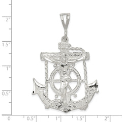 Sterling Silver 925 Mariner Cross Pendant with Polished Finish and Anti-Tarnish Coating