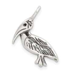 Sterling Silver 925 Pelican Pendant with Antiqued Cast Design