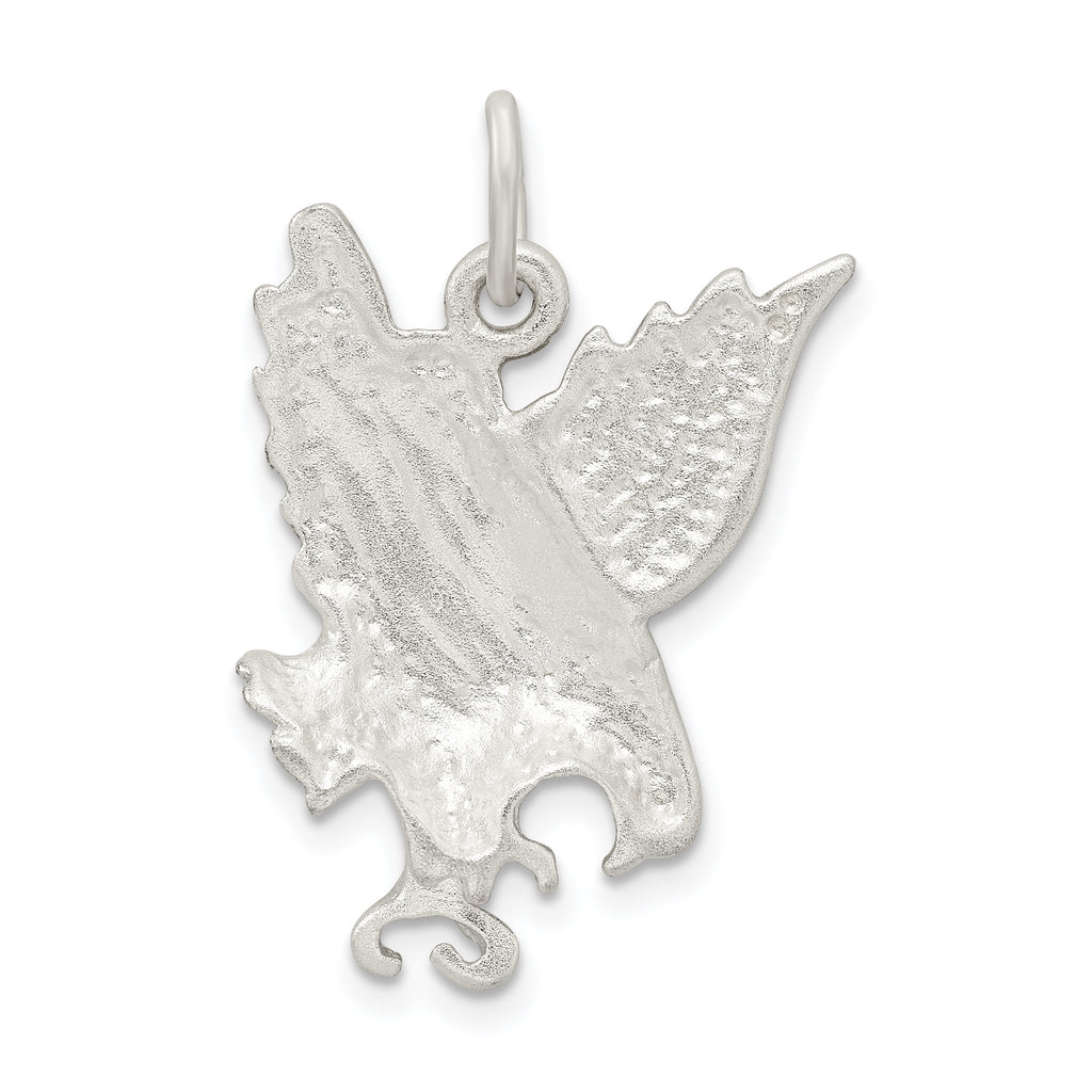 Men's 925 Sterling Silver Eagle Charm with Diamond Cut and Anti-Tarnish Finish