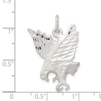 Men's 925 Sterling Silver Eagle Charm with Diamond Cut and Anti-Tarnish Finish