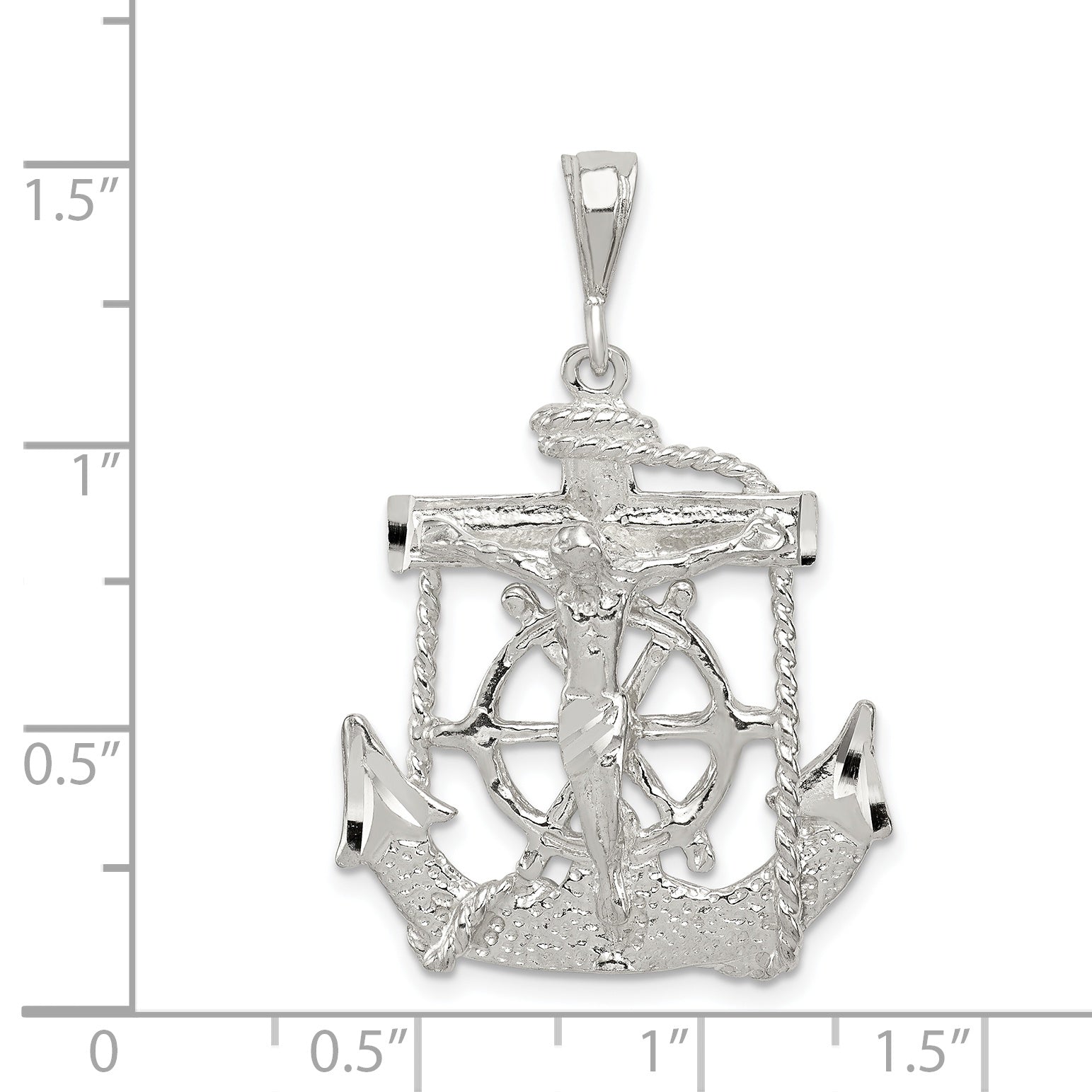 Sophia Jewelers Sterling Silver Mariner Cross Pendant in Polished Finish