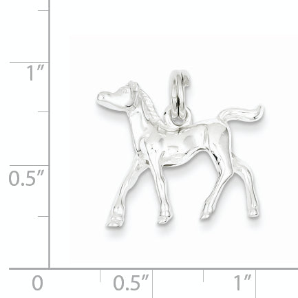 Sterling Silver 925 Horse Charm Pendant Solid Casted Elegant Design Secondary image