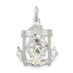 Sterling Silver 925 Mariner Cross Pendant with Polished Anti-Tarnish Finish