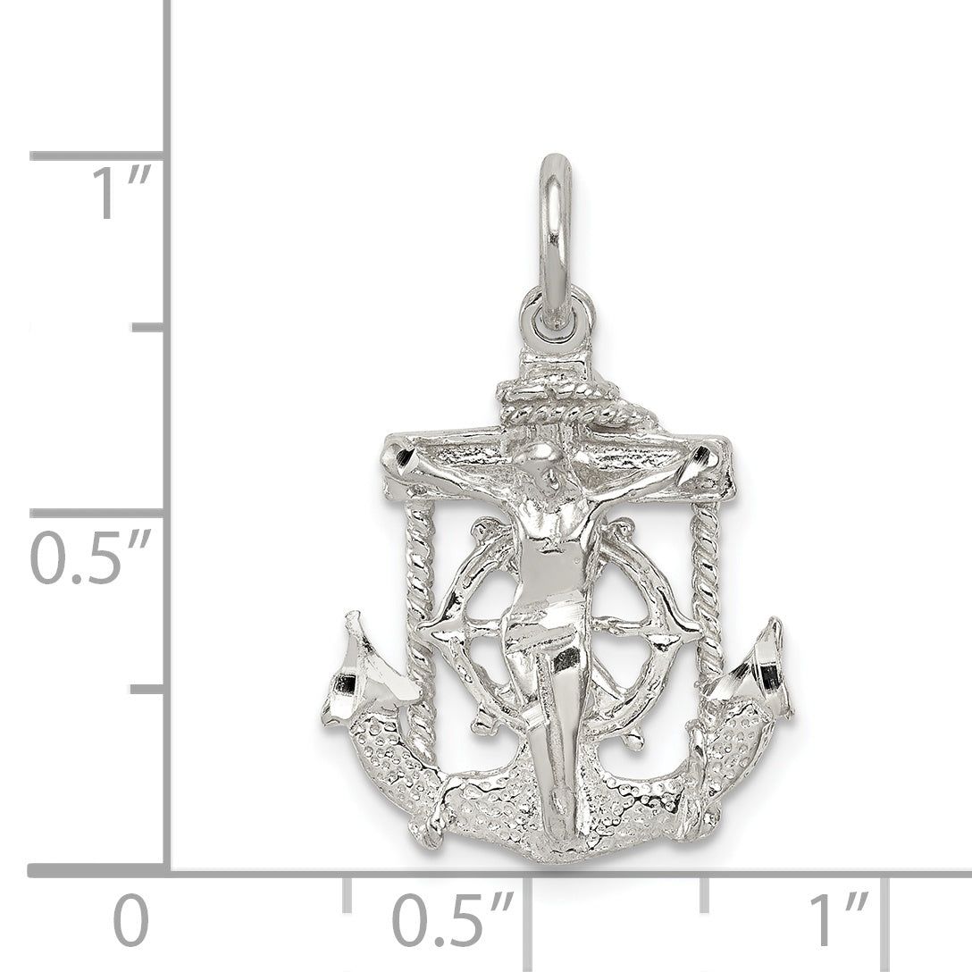 Sterling Silver 925 Mariner Cross Pendant with Polished Anti-Tarnish Finish