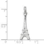 Sophia Jewelers 925 Rhodium-Plated 3D Eiffel Tower Charm Pendant