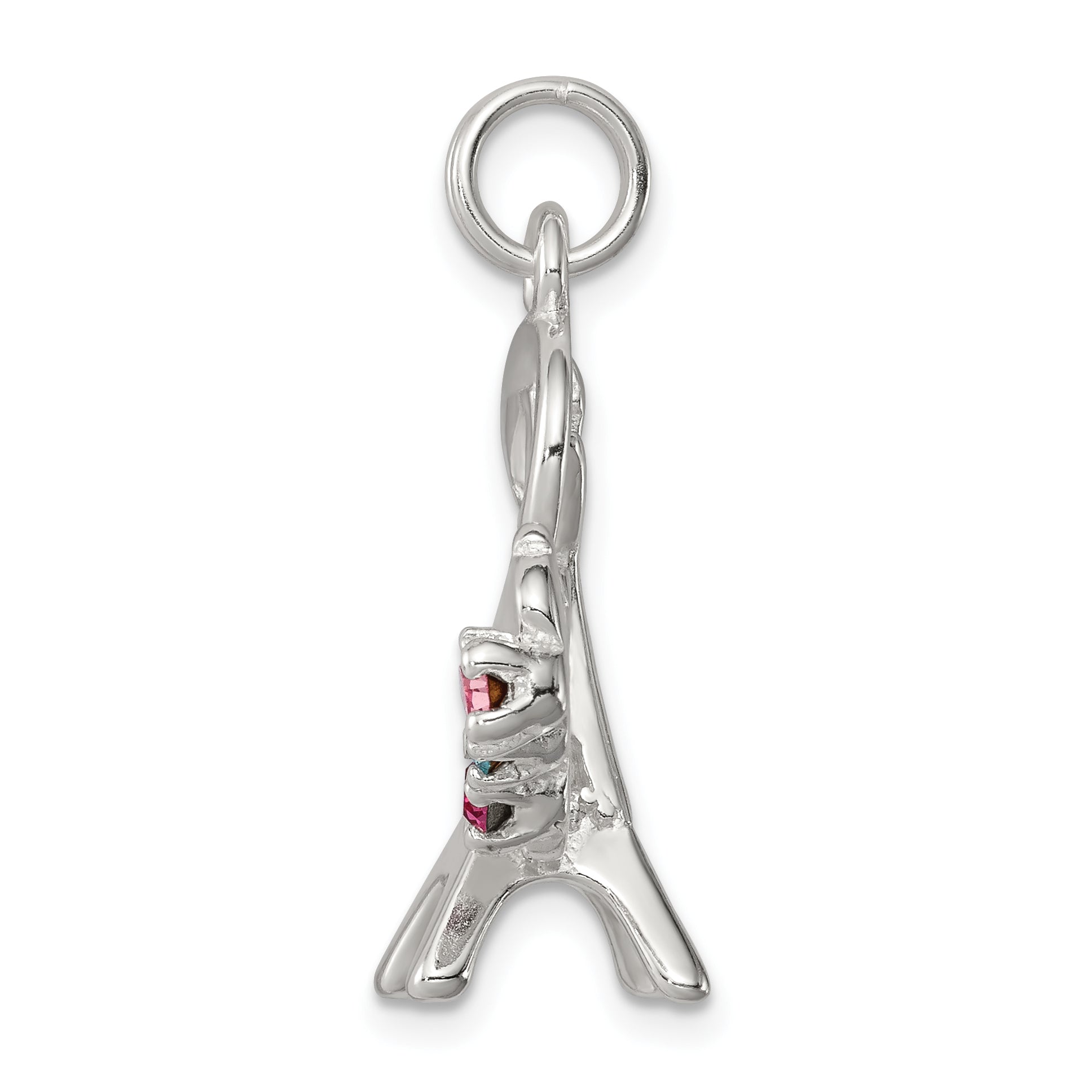 Sterling Silver 925 Paris Charm with Multi-color Crystals Secondary image