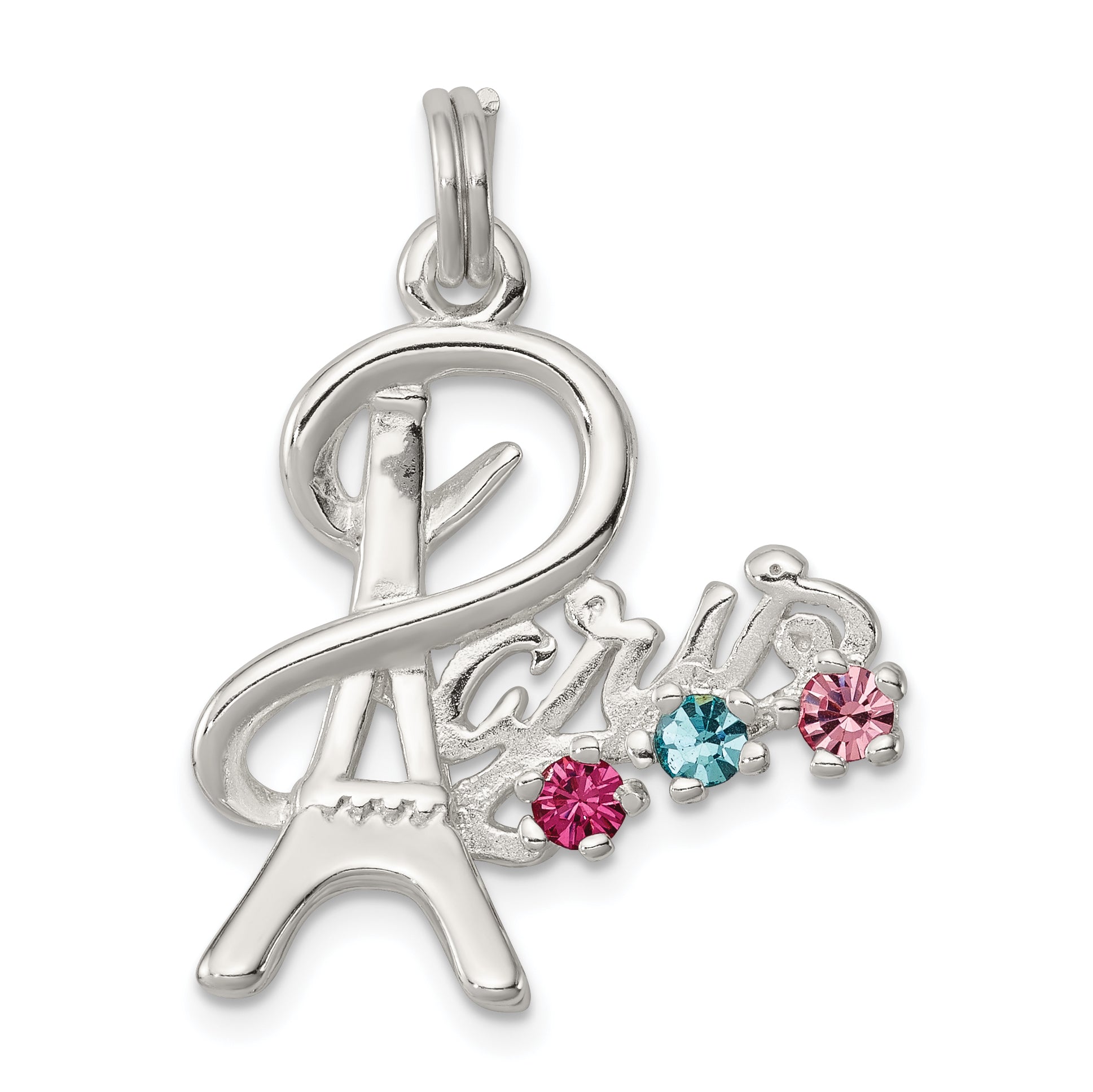 Sterling Silver Multi-color Preciosa Crystal Paris Charm Main image